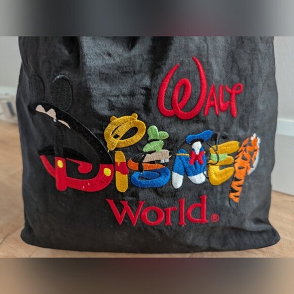 Walt Disney World Backpack Embroidered Rucksack Drawstring Black - Picture 3 of 6